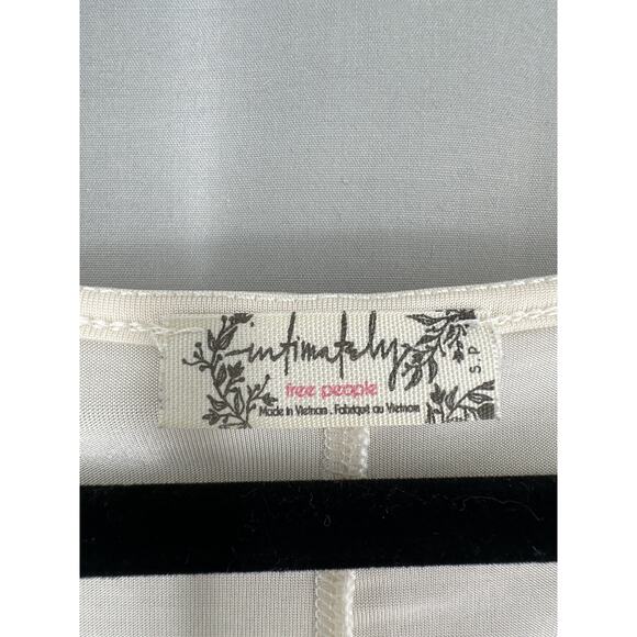 Free People Top Small Beige Stretch Long Sleeve Square Neck Ruched Wind Down - Picture 2 of 6